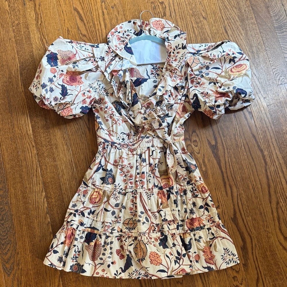 Ulla Johnson Cream Floral Mini Dress